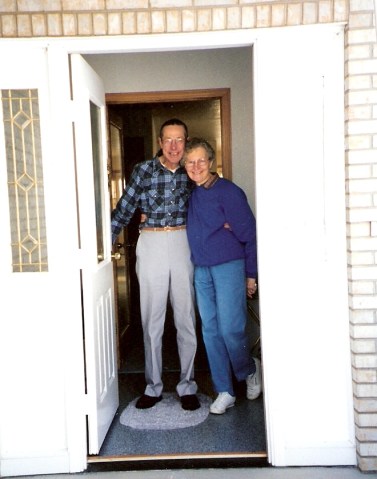 Mom and Dad at door